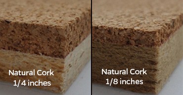 Natural cork 1/4 inches and 1/8 inches for bulletin board.